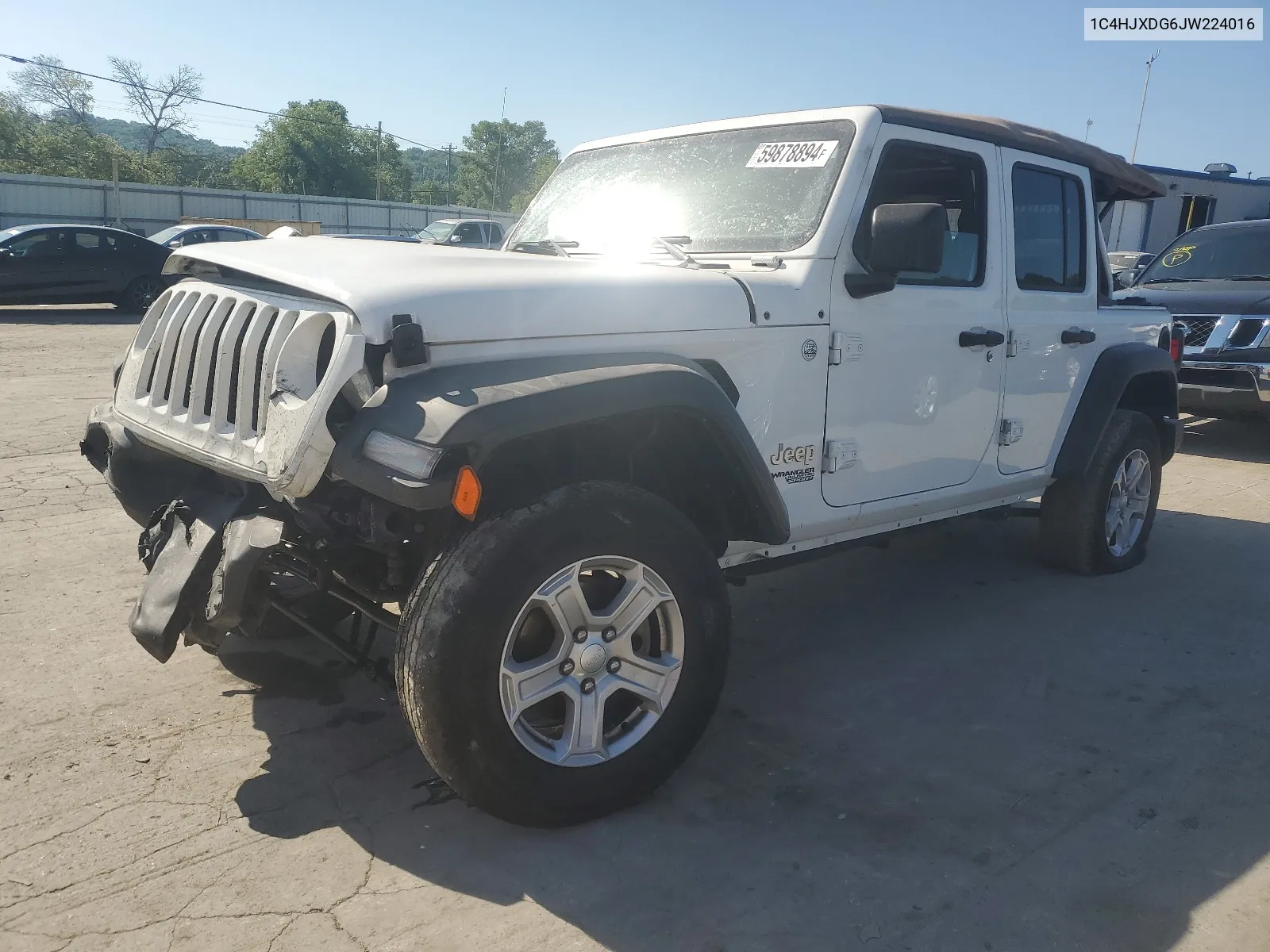 2018 Jeep Wrangler Unlimited Sport VIN: 1C4HJXDG6JW224016 Lot: 59878894