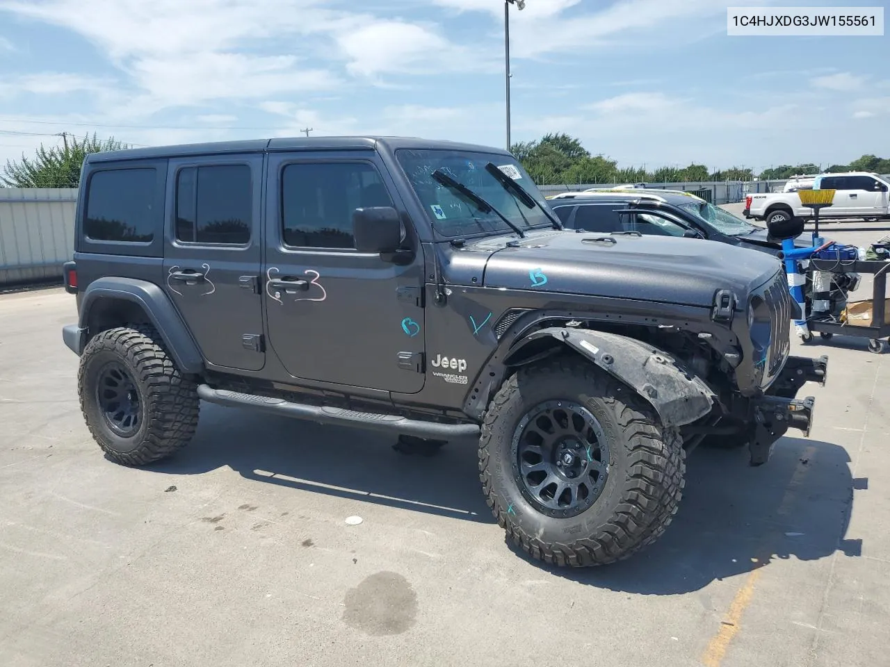 2018 Jeep Wrangler Unlimited Sport VIN: 1C4HJXDG3JW155561 Lot: 60036014