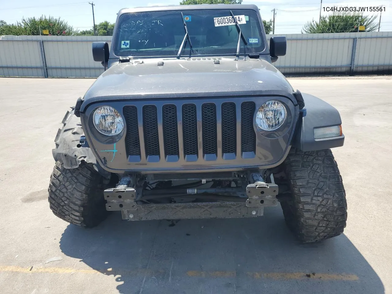 2018 Jeep Wrangler Unlimited Sport VIN: 1C4HJXDG3JW155561 Lot: 60036014