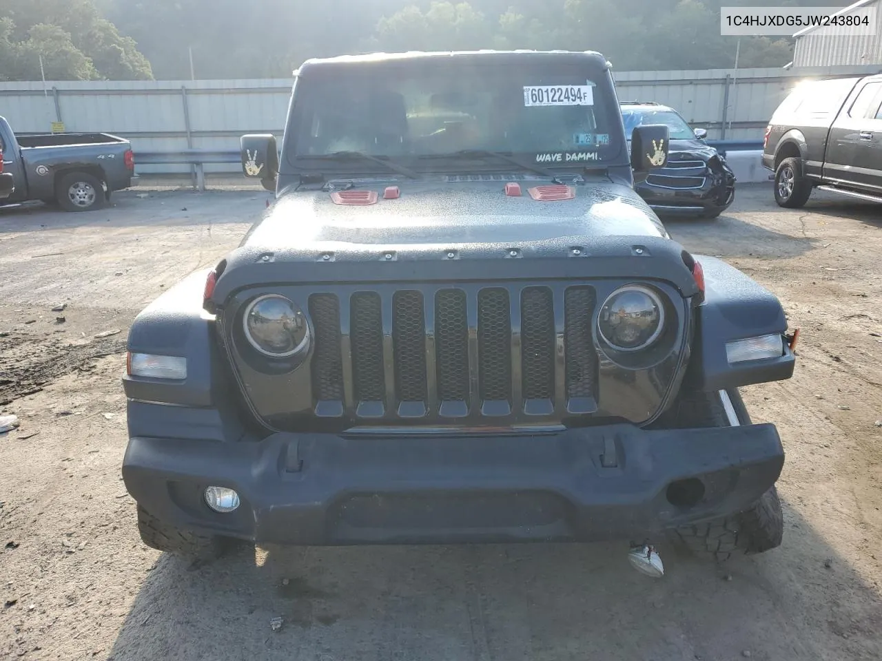 2018 Jeep Wrangler Unlimited Sport VIN: 1C4HJXDG5JW243804 Lot: 60122494