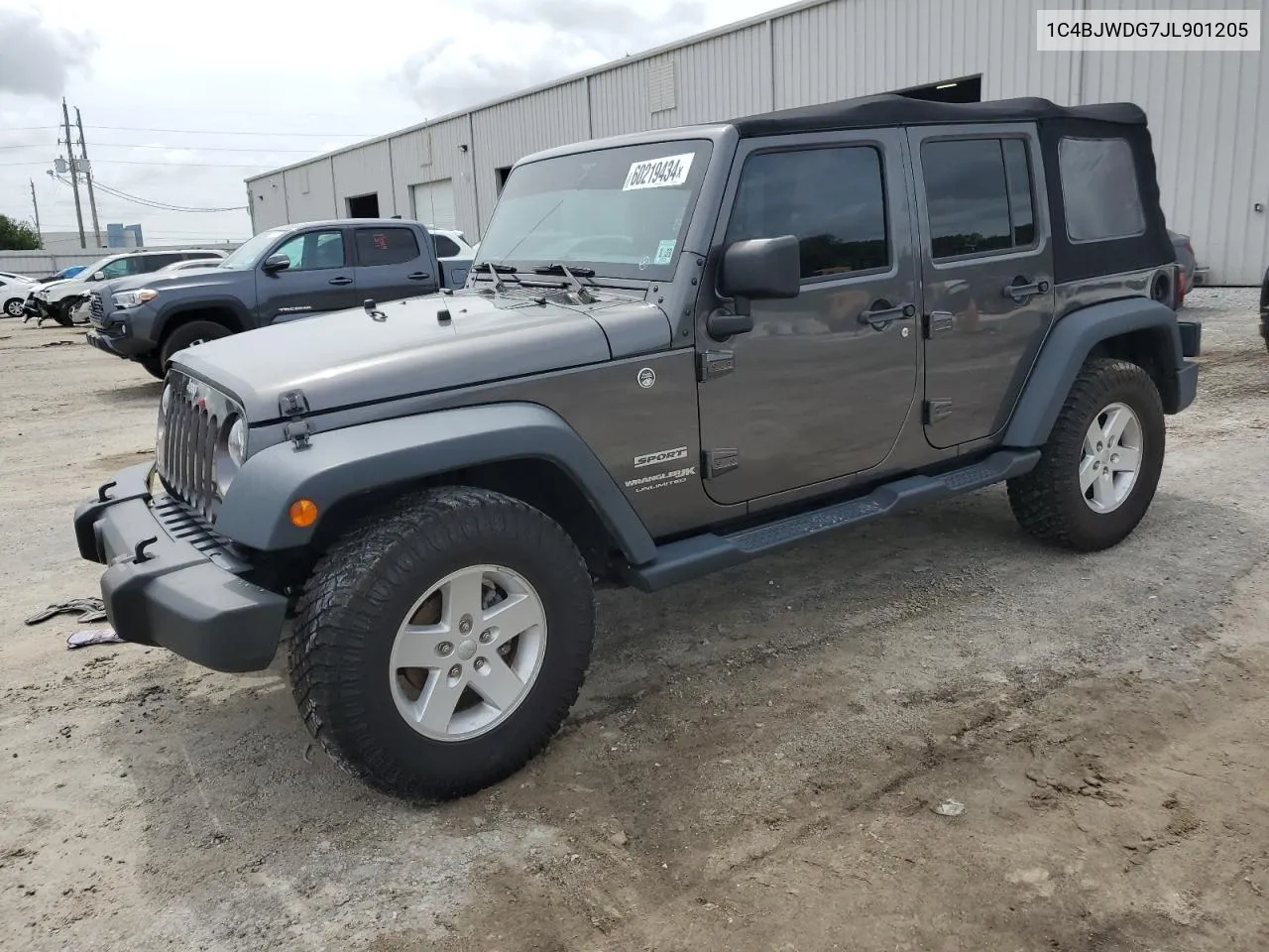 2018 Jeep Wrangler Unlimited Sport VIN: 1C4BJWDG7JL901205 Lot: 60219434