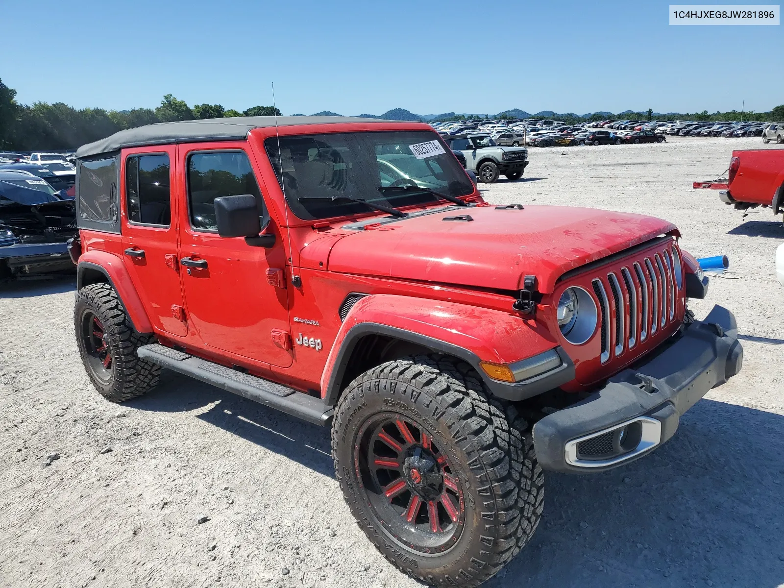 2018 Jeep Wrangler Unlimited Sahara VIN: 1C4HJXEG8JW281896 Lot: 60257774