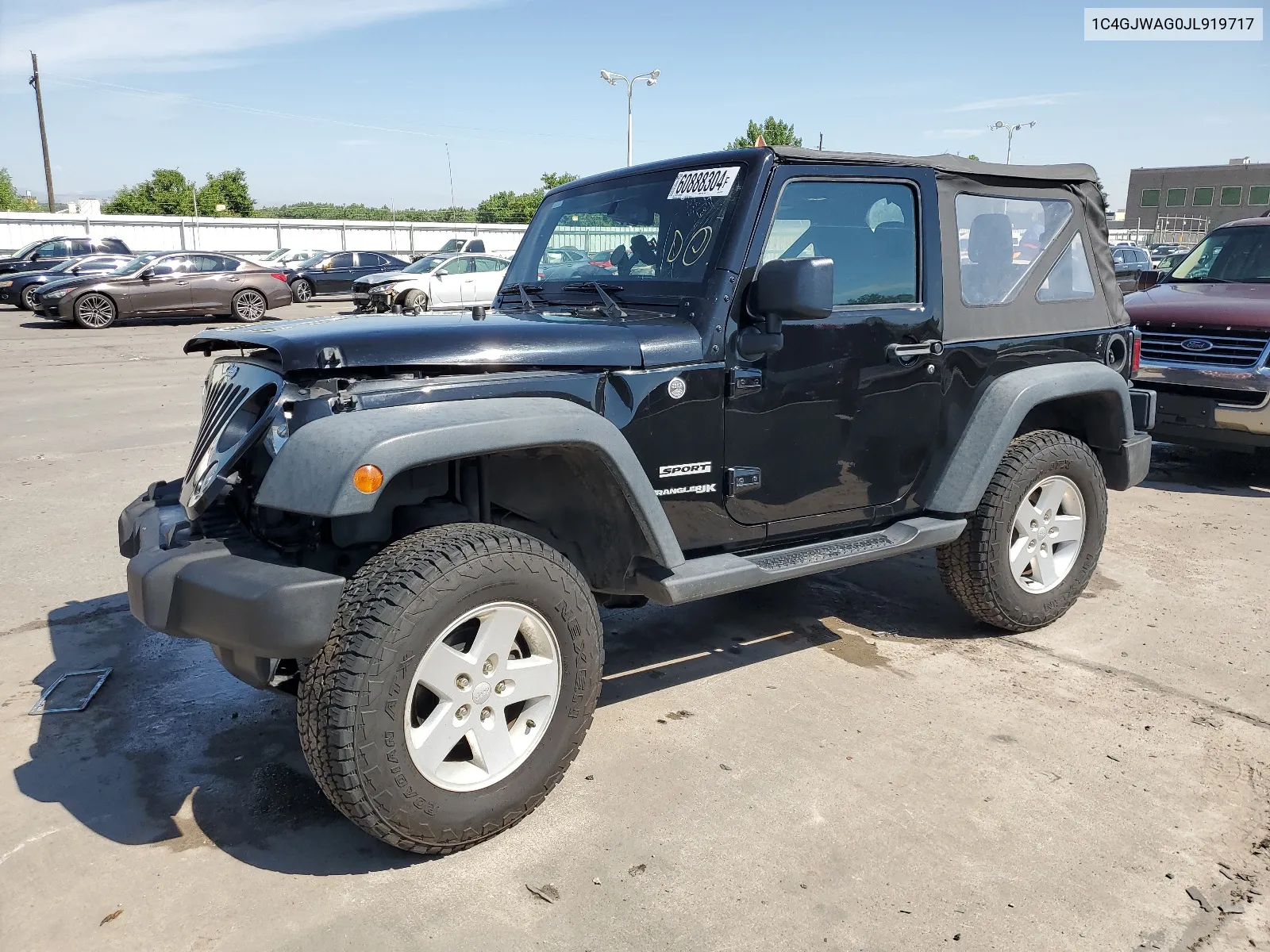 2018 Jeep Wrangler Sport VIN: 1C4GJWAG0JL919717 Lot: 60888304