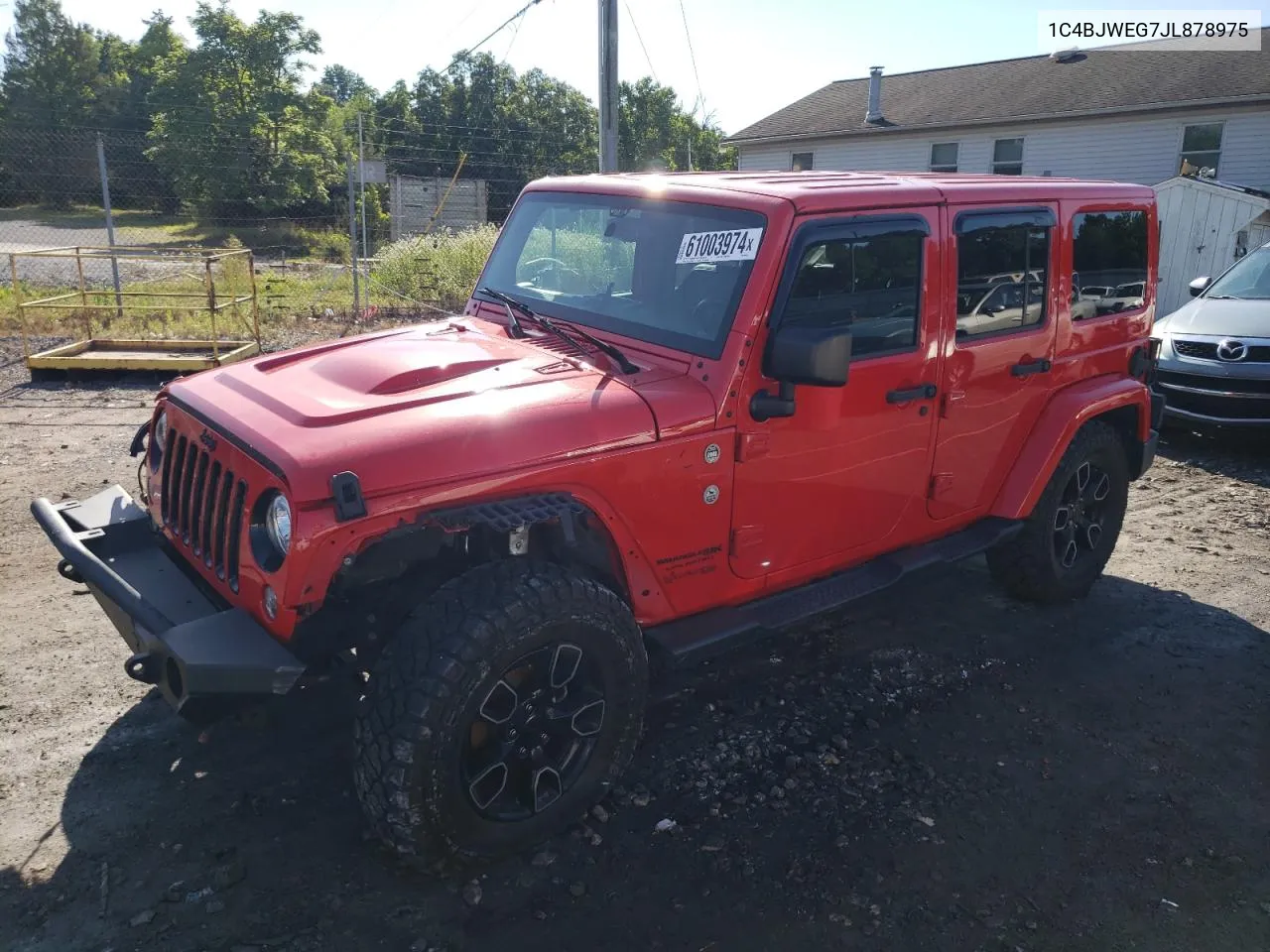 2018 Jeep Wrangler Unlimited Sahara VIN: 1C4BJWEG7JL878975 Lot: 61003974