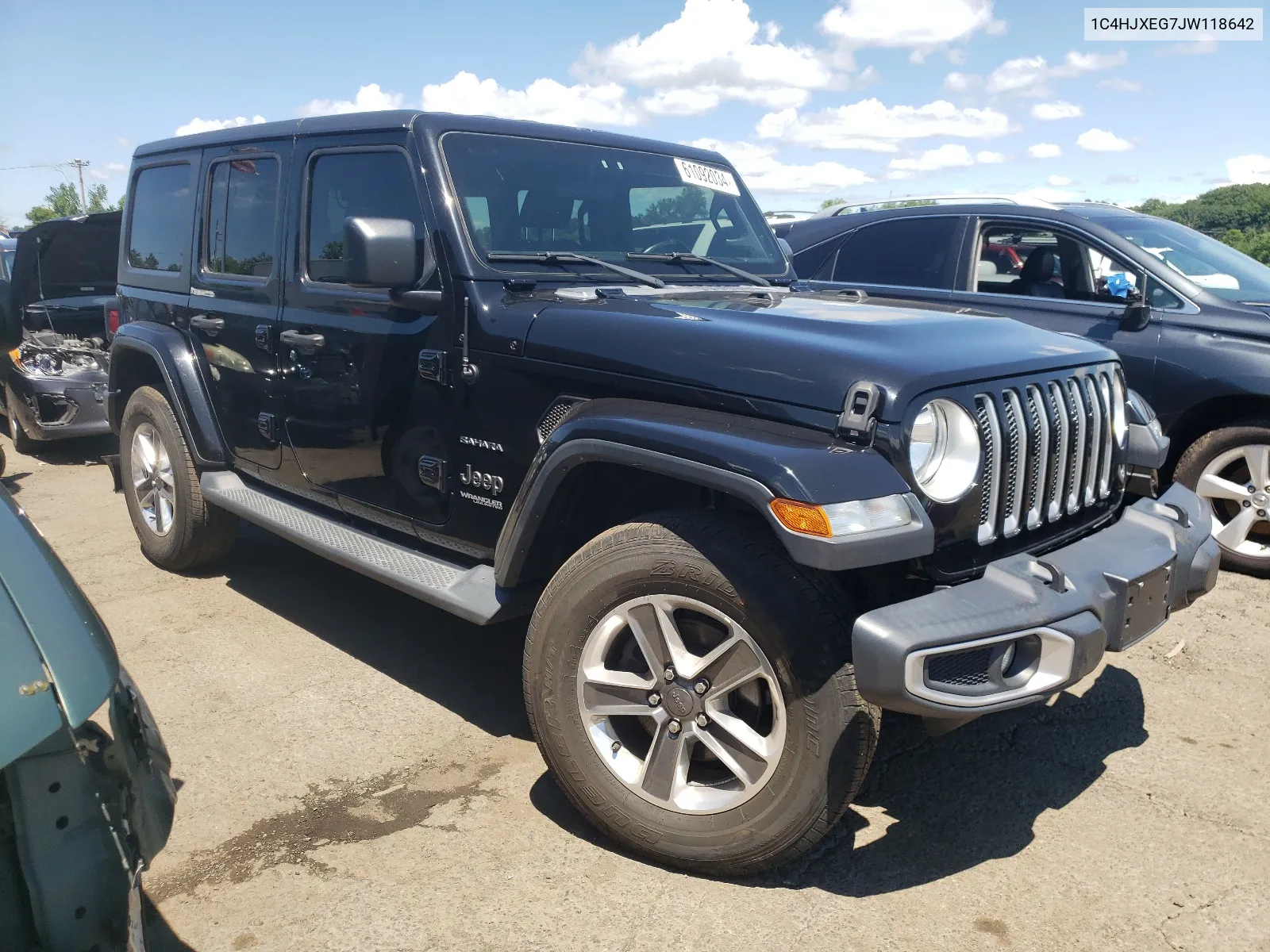 2018 Jeep Wrangler Unlimited Sahara VIN: 1C4HJXEG7JW118642 Lot: 61092034