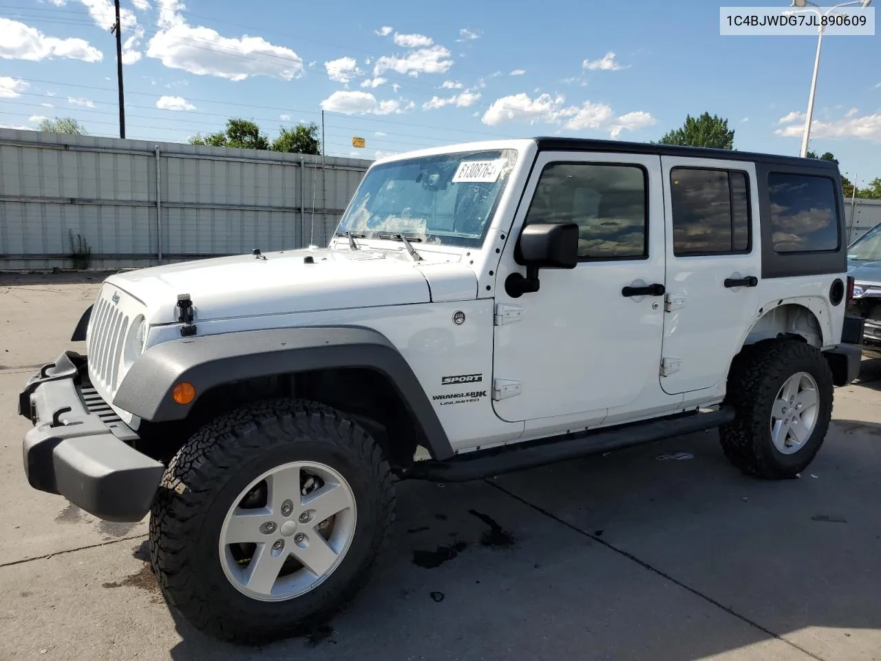 2018 Jeep Wrangler Unlimited Sport VIN: 1C4BJWDG7JL890609 Lot: 61308764