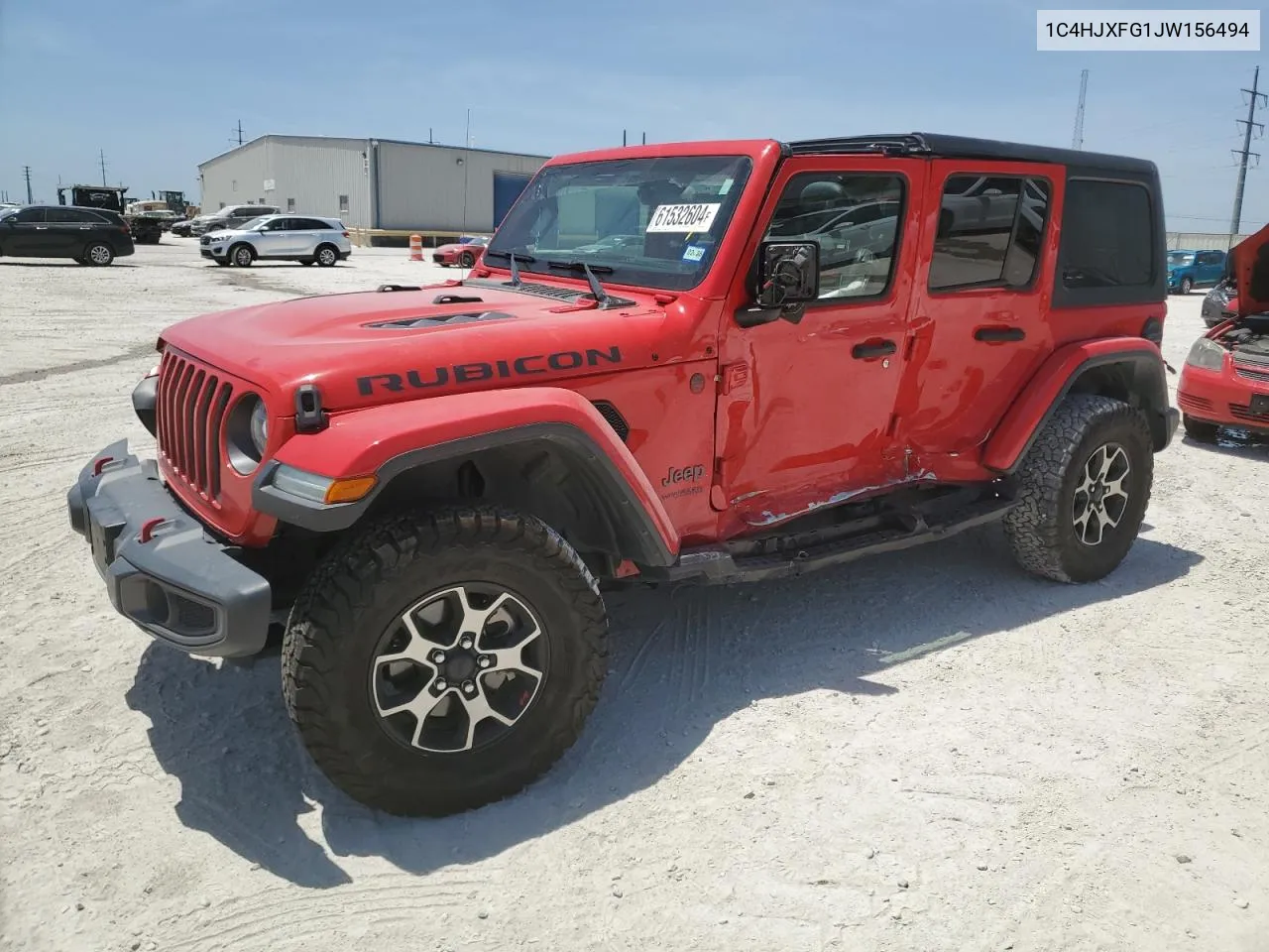 2018 Jeep Wrangler Unlimited Rubicon VIN: 1C4HJXFG1JW156494 Lot: 61532604