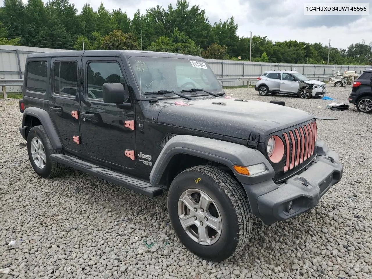 2018 Jeep Wrangler Unlimited Sport VIN: 1C4HJXDG4JW145556 Lot: 61837284