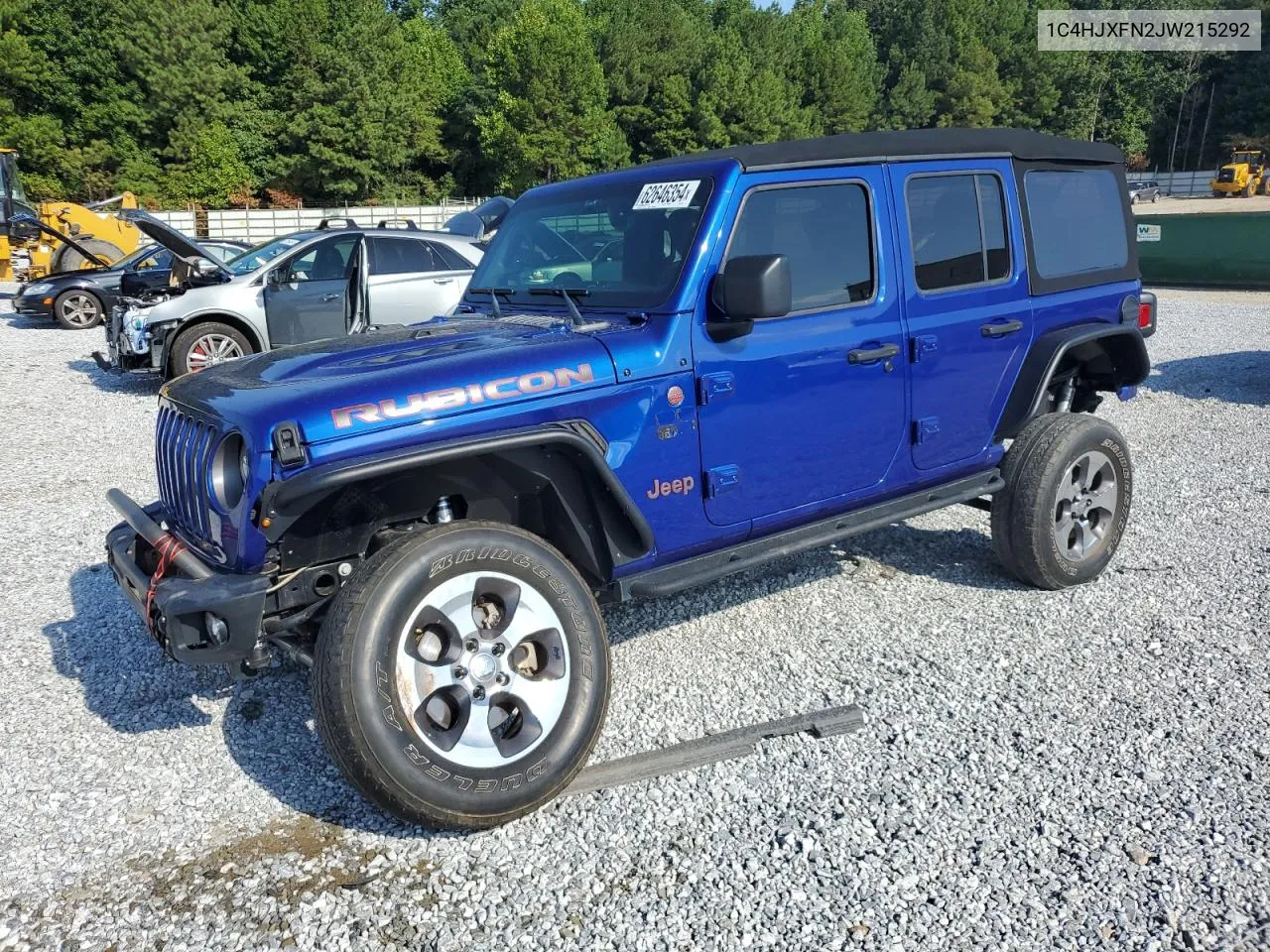 1C4HJXFN2JW215292 2018 Jeep Wrangler Unlimited Rubicon