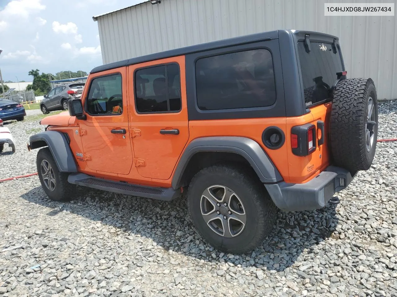 2018 Jeep Wrangler Unlimited Sport VIN: 1C4HJXDG8JW267434 Lot: 63010834