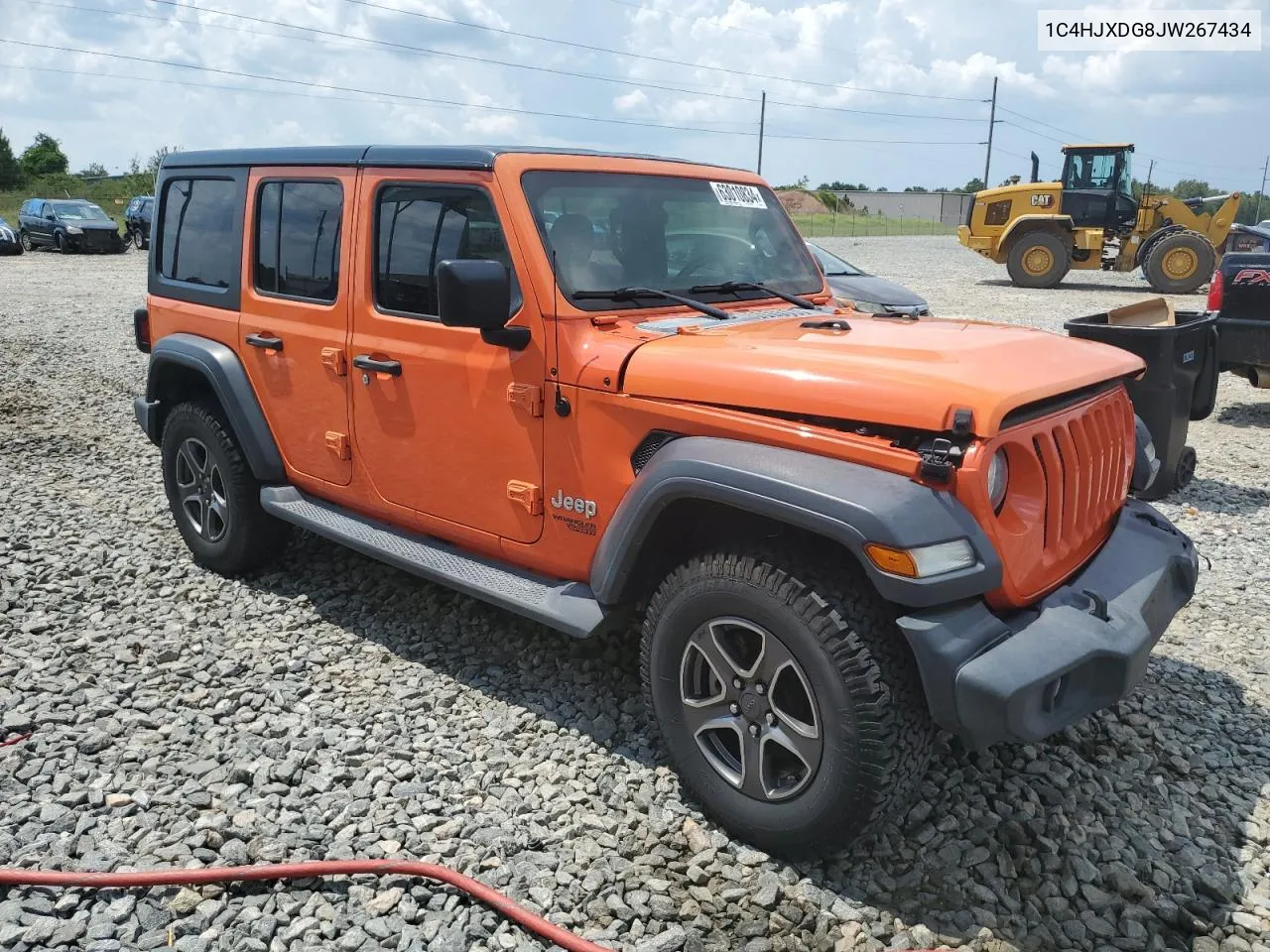 2018 Jeep Wrangler Unlimited Sport VIN: 1C4HJXDG8JW267434 Lot: 63010834