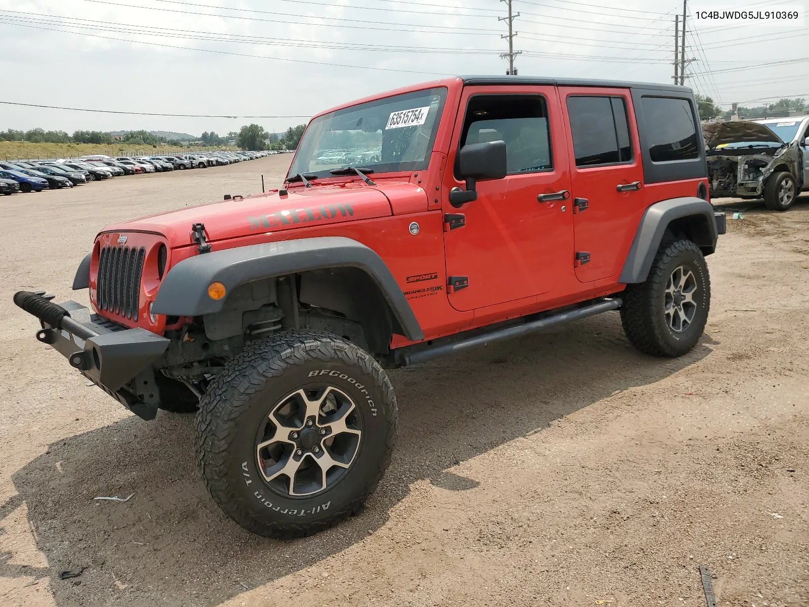 2018 Jeep Wrangler Unlimited Sport VIN: 1C4BJWDG5JL910369 Lot: 63515754