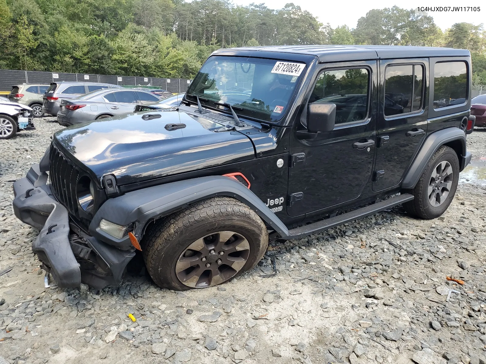 2018 Jeep Wrangler Unlimited Sport VIN: 1C4HJXDG7JW117105 Lot: 67120824