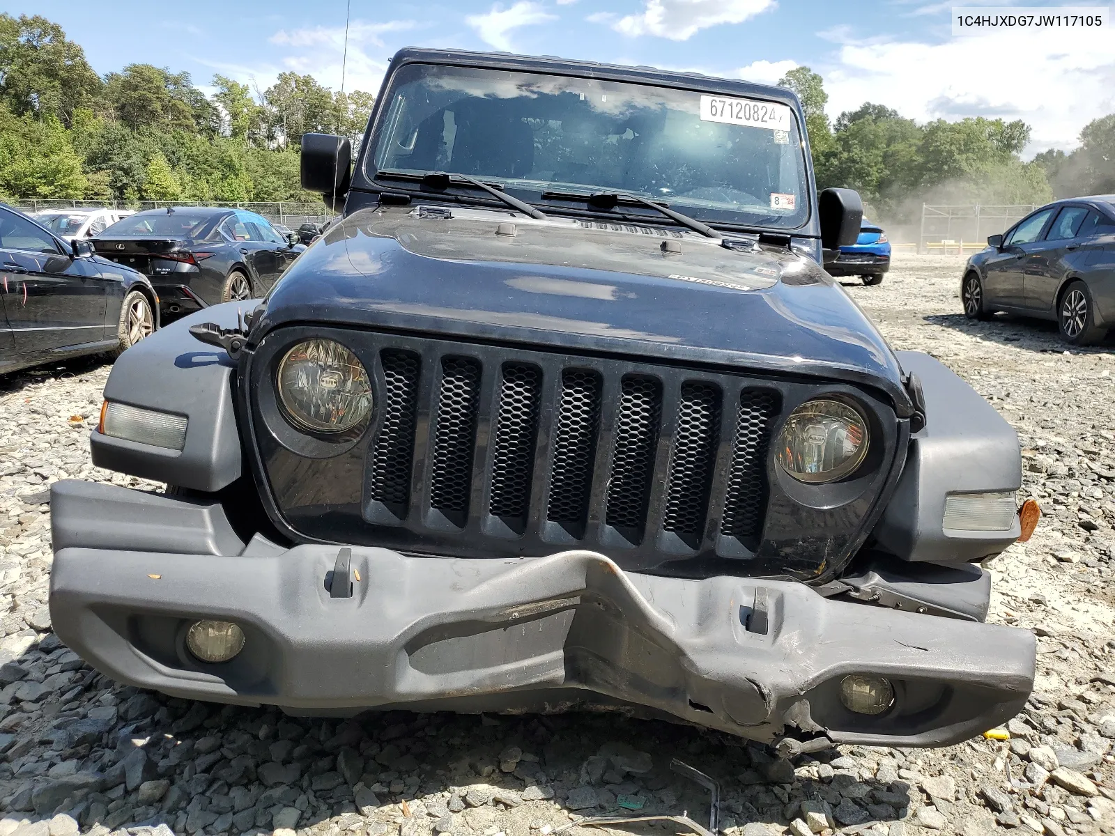 2018 Jeep Wrangler Unlimited Sport VIN: 1C4HJXDG7JW117105 Lot: 67120824