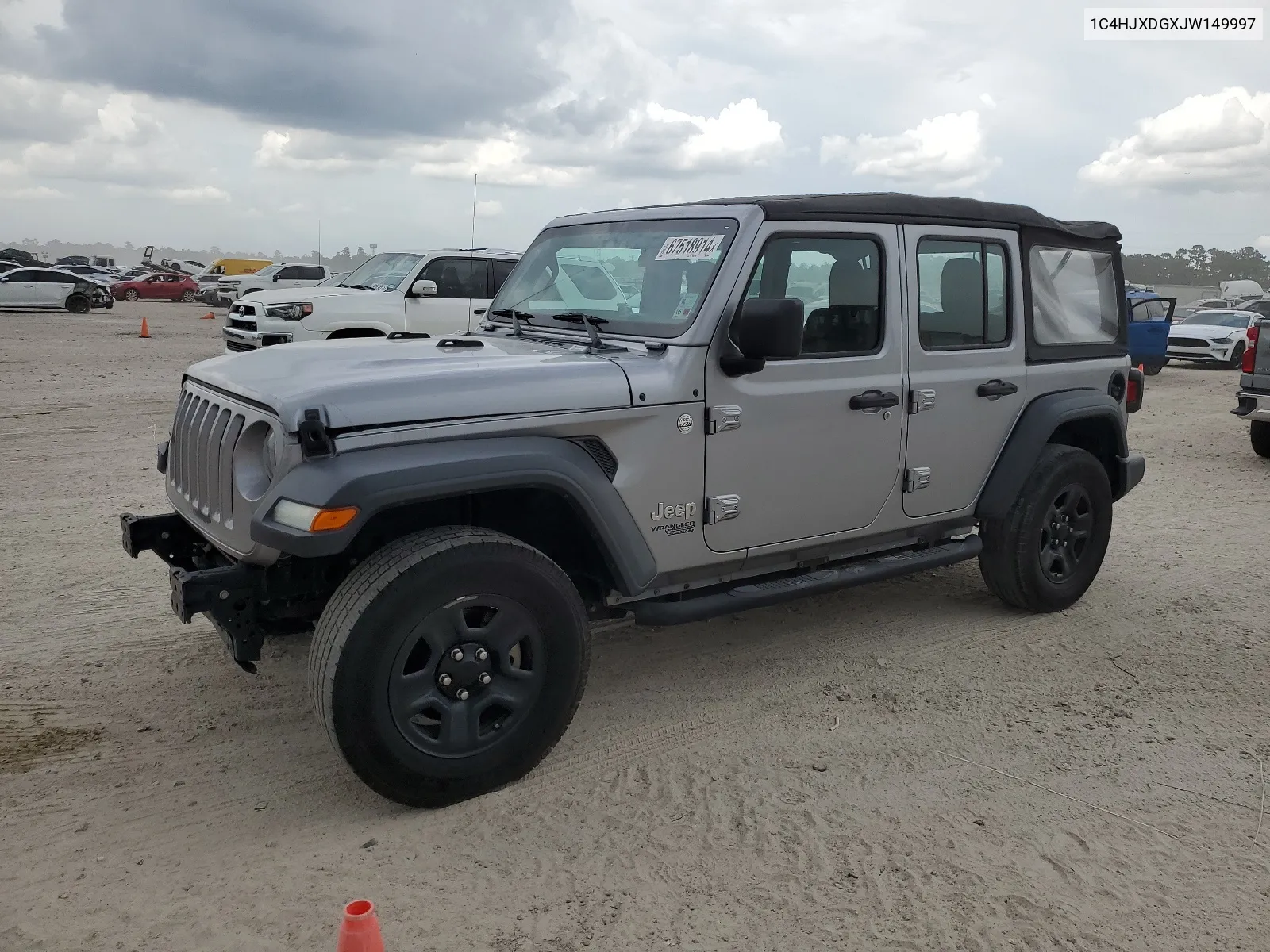 2018 Jeep Wrangler Unlimited Sport VIN: 1C4HJXDGXJW149997 Lot: 67518914