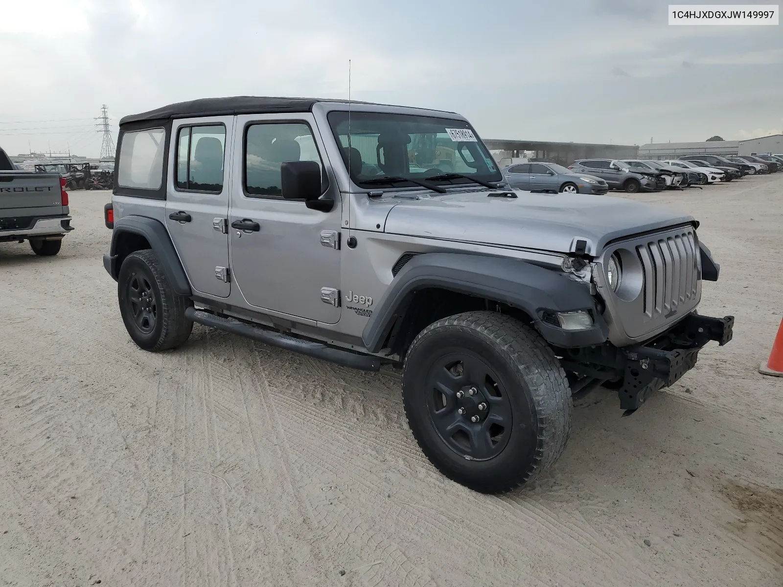 2018 Jeep Wrangler Unlimited Sport VIN: 1C4HJXDGXJW149997 Lot: 67518914