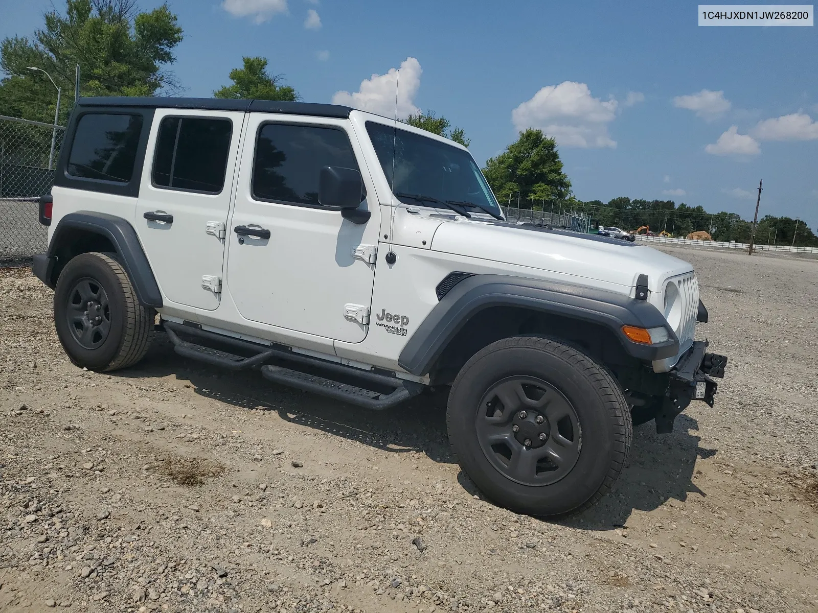 2018 Jeep Wrangler Unlimited Sport VIN: 1C4HJXDN1JW268200 Lot: 67736314