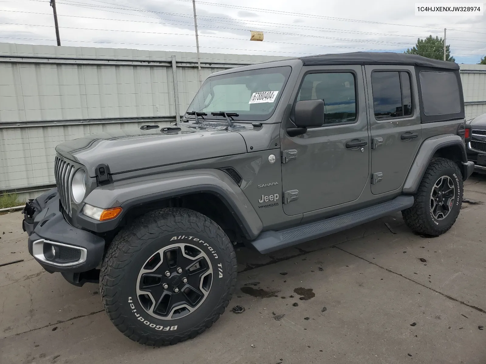 2018 Jeep Wrangler Unlimited Sahara VIN: 1C4HJXENXJW328974 Lot: 67880404