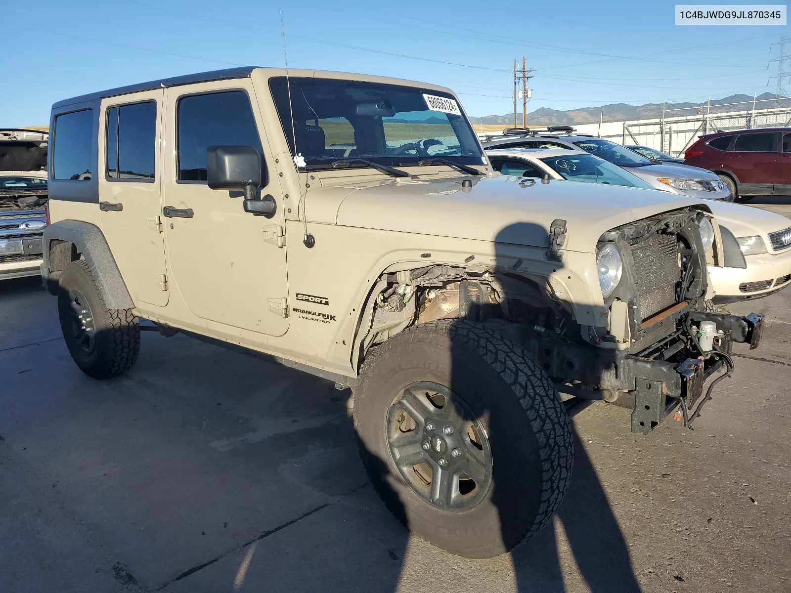 2018 Jeep Wrangler Unlimited Sport VIN: 1C4BJWDG9JL870345 Lot: 68056124