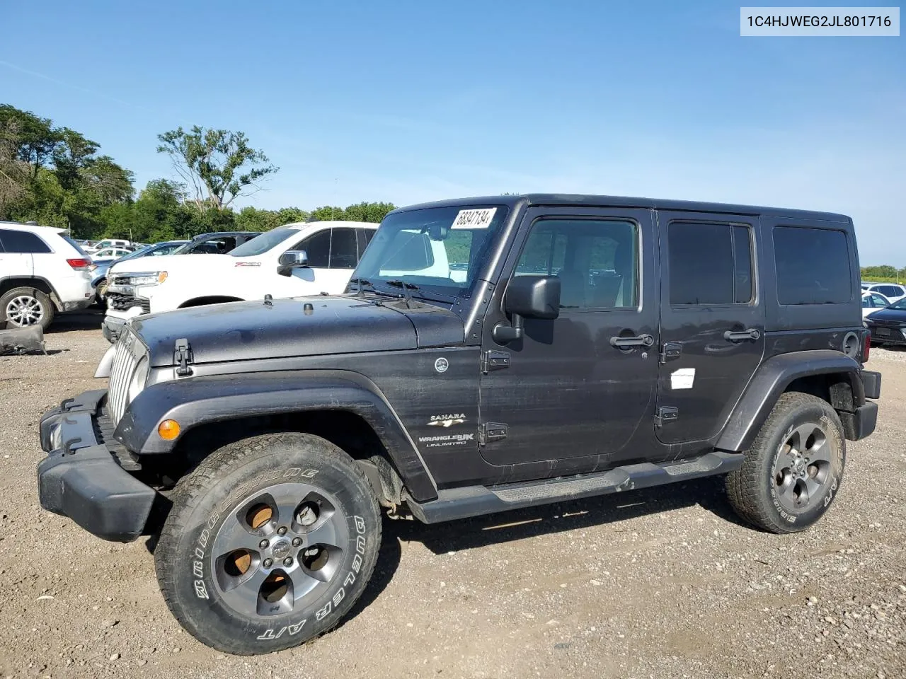 2018 Jeep Wrangler Unlimited Sahara VIN: 1C4HJWEG2JL801716 Lot: 68347134