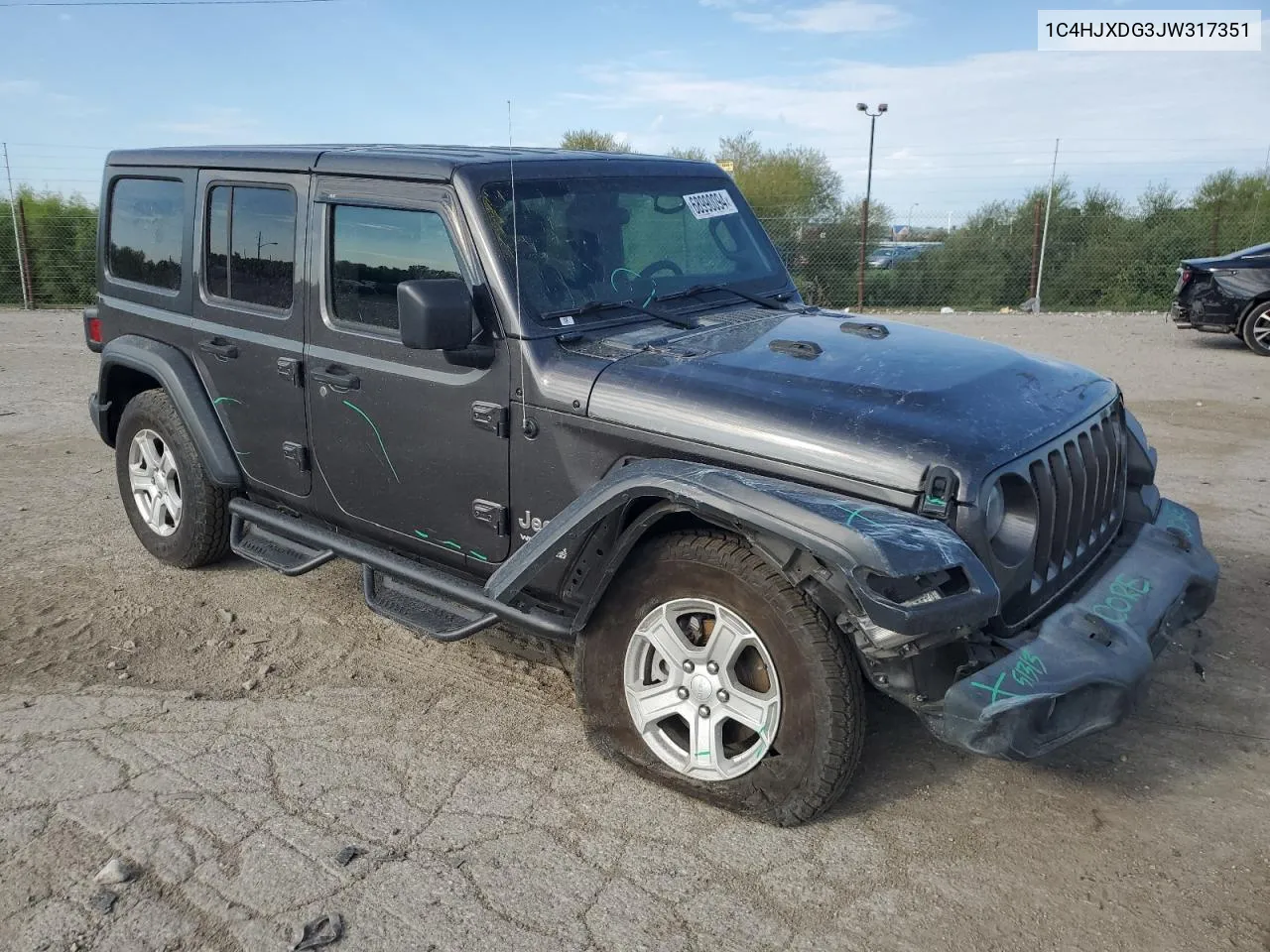 2018 Jeep Wrangler Unlimited Sport VIN: 1C4HJXDG3JW317351 Lot: 68990094