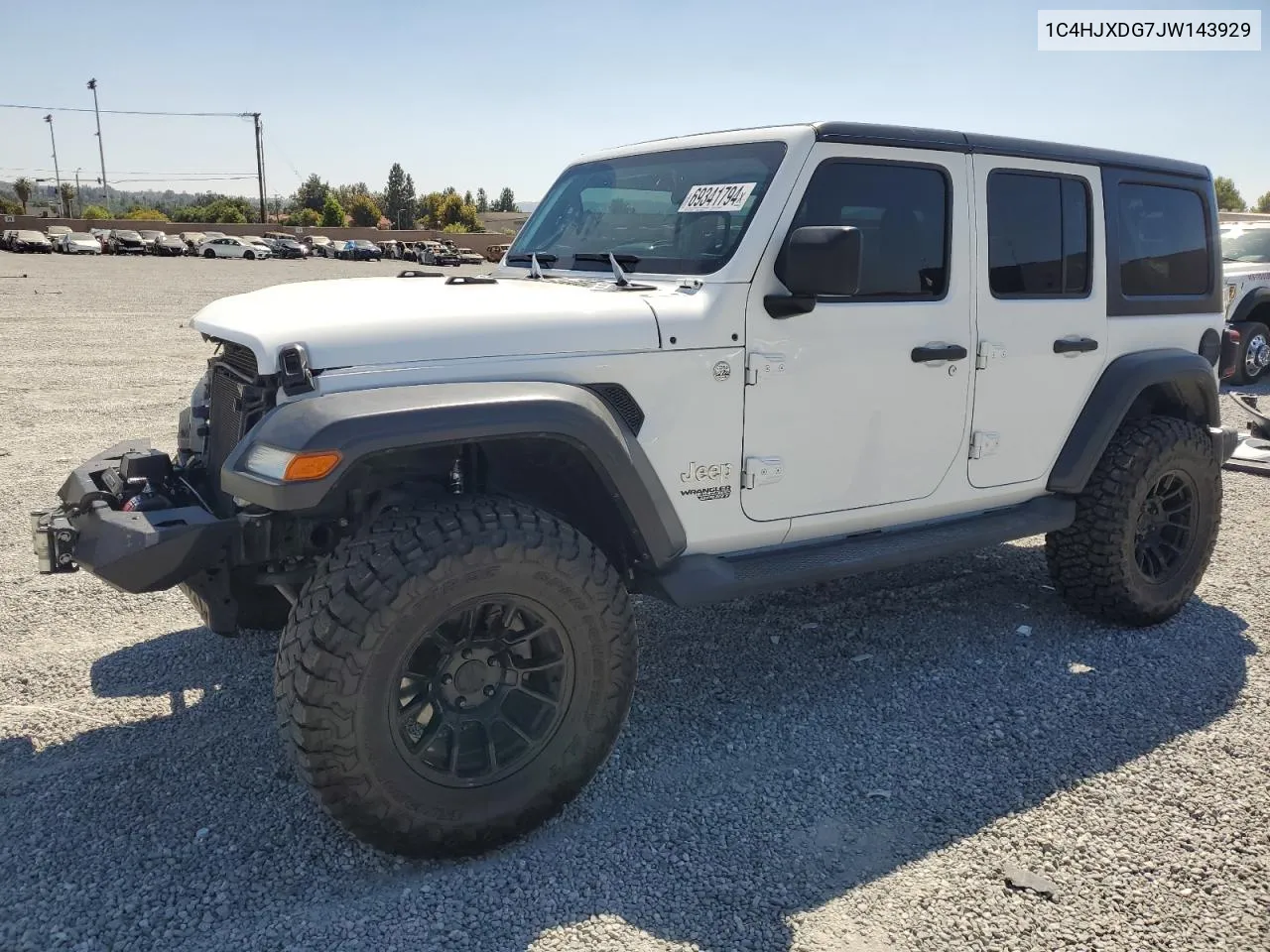 2018 Jeep Wrangler Unlimited Sport VIN: 1C4HJXDG7JW143929 Lot: 69341794