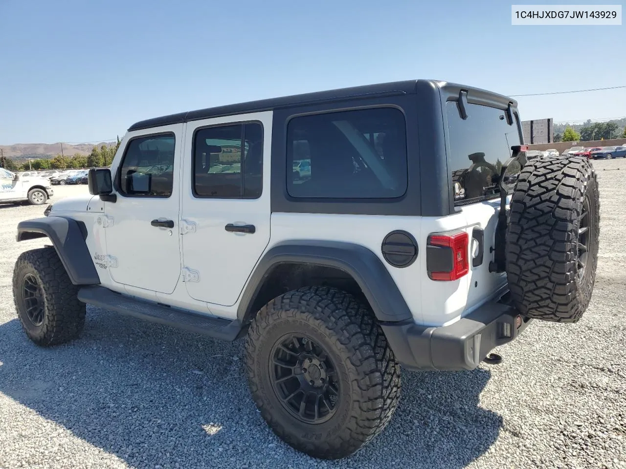 2018 Jeep Wrangler Unlimited Sport VIN: 1C4HJXDG7JW143929 Lot: 69341794