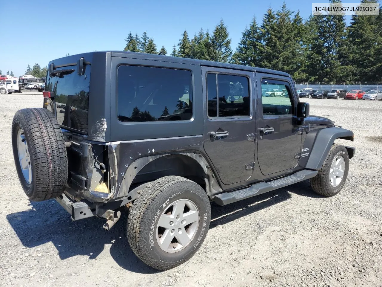 2018 Jeep Wrangler Unlimited Sport VIN: 1C4HJWDG7JL929337 Lot: 69376174