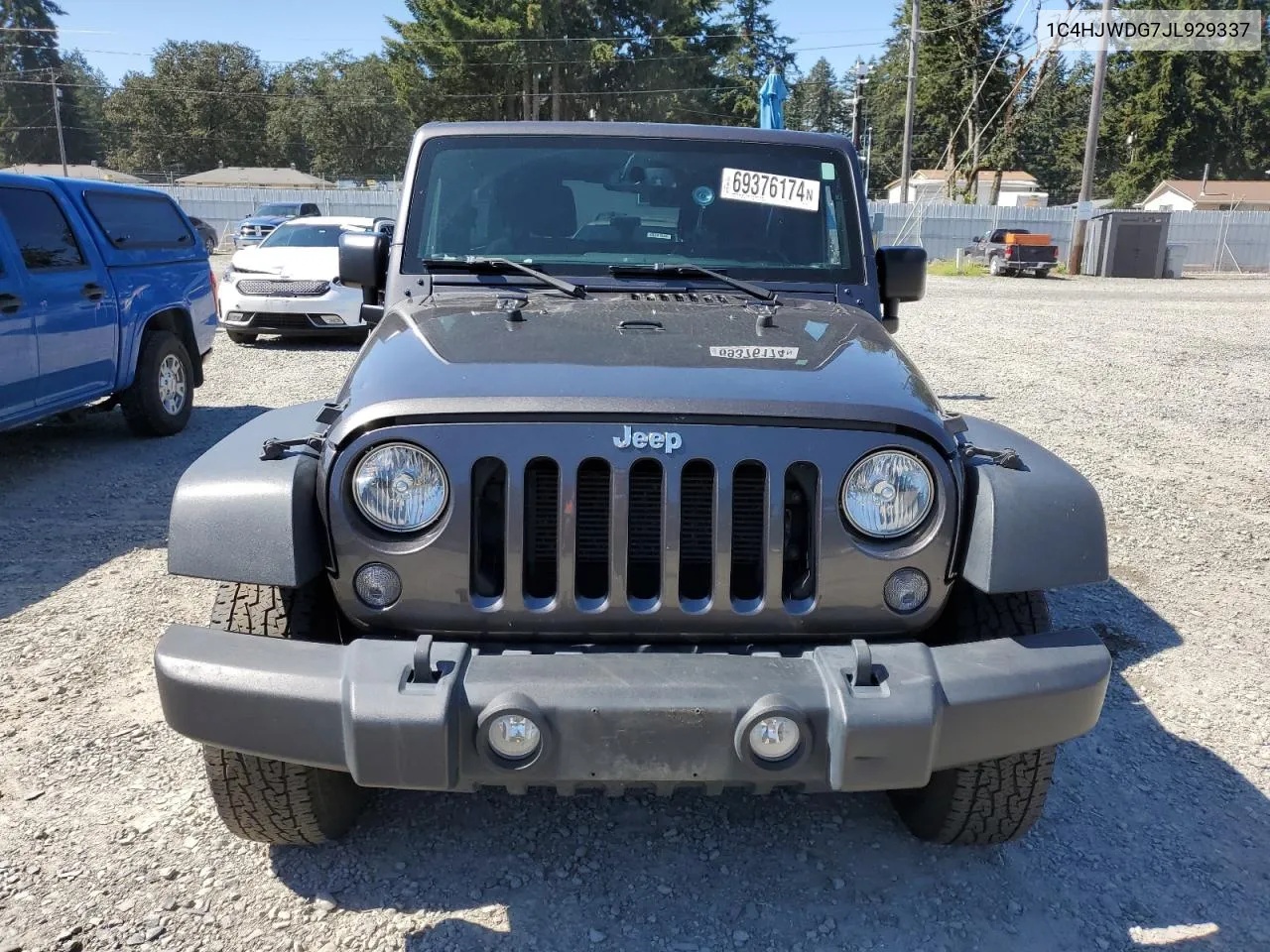 2018 Jeep Wrangler Unlimited Sport VIN: 1C4HJWDG7JL929337 Lot: 69376174