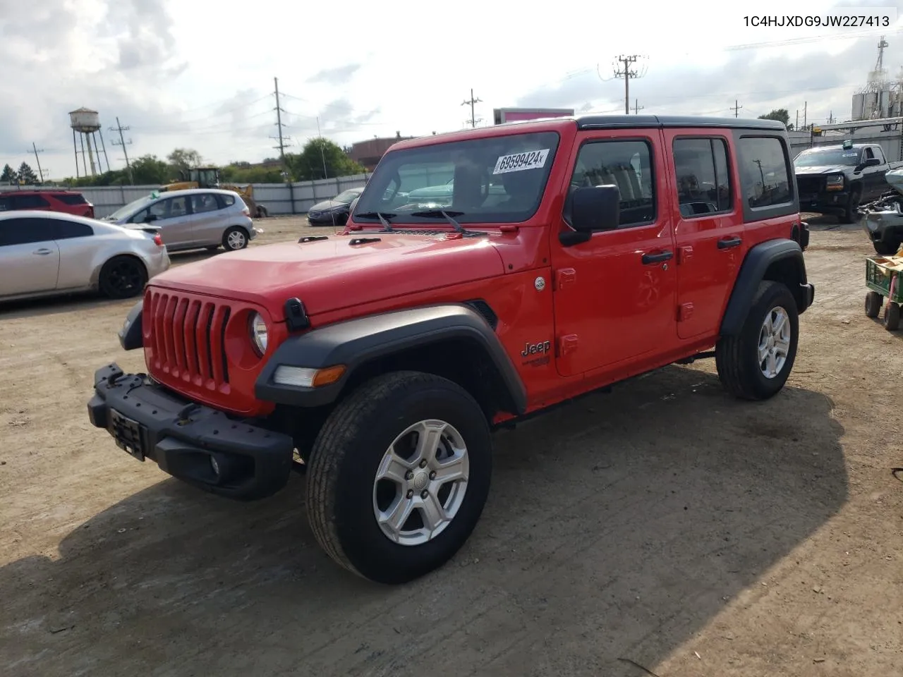 2018 Jeep Wrangler Unlimited Sport VIN: 1C4HJXDG9JW227413 Lot: 69599424