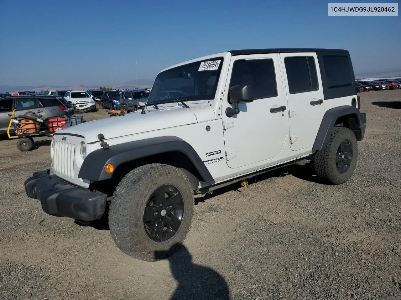 2018 Jeep Wrangler Unlimited Sport VIN: 1C4HJWDG9JL920462 Lot: 70134094