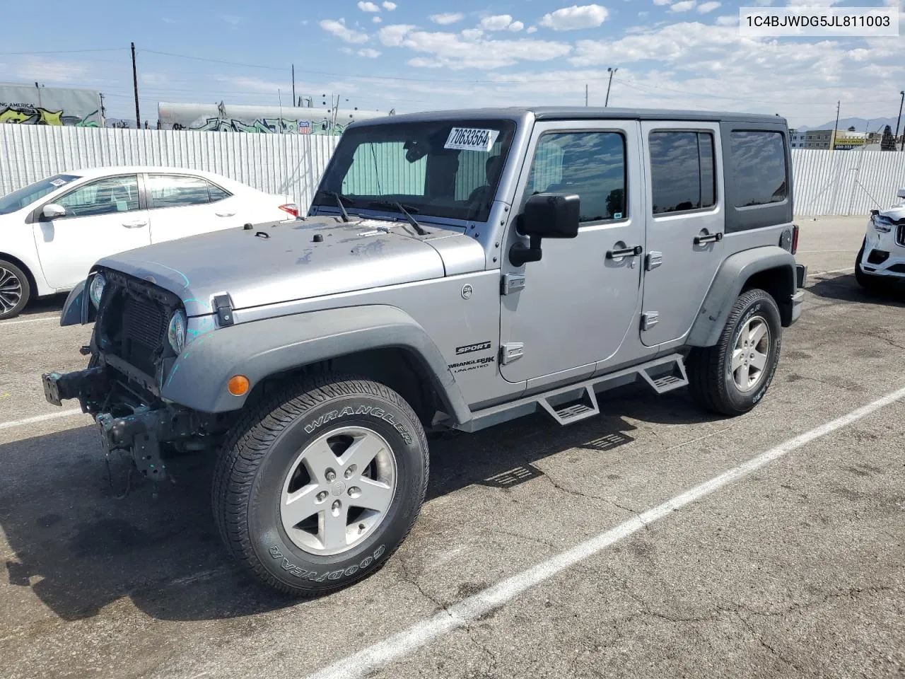 2018 Jeep Wrangler Unlimited Sport VIN: 1C4BJWDG5JL811003 Lot: 70633564