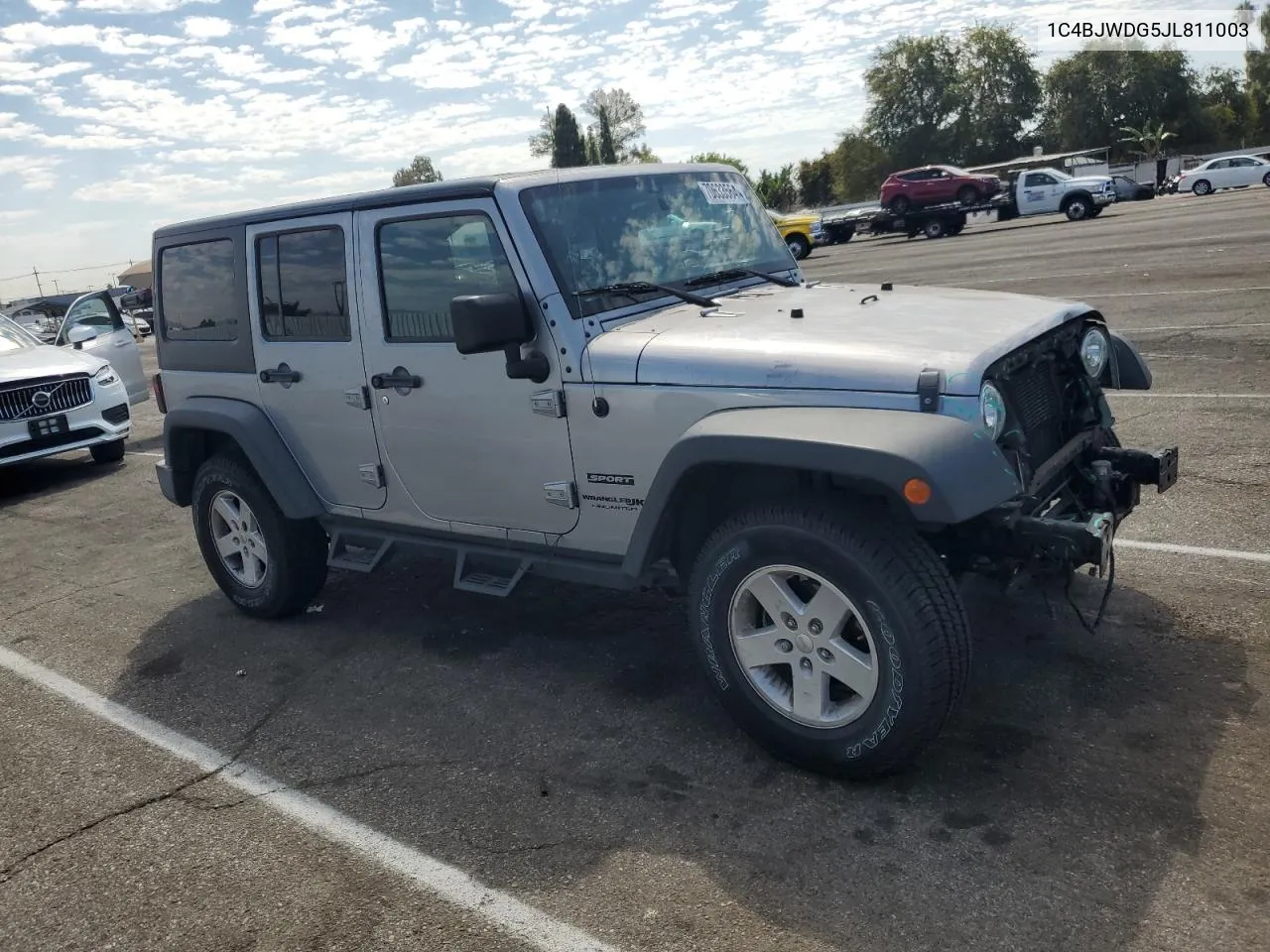 2018 Jeep Wrangler Unlimited Sport VIN: 1C4BJWDG5JL811003 Lot: 70633564