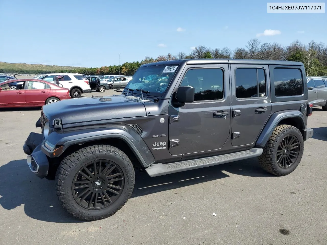 2018 Jeep Wrangler Unlimited Sahara VIN: 1C4HJXEG7JW117071 Lot: 70923274