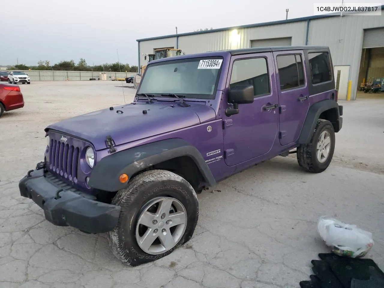 2018 Jeep Wrangler Unlimited Sport VIN: 1C4BJWDG2JL837817 Lot: 71153094