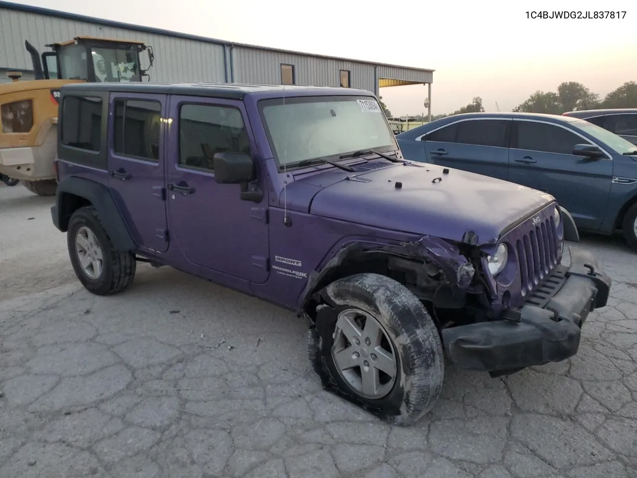 2018 Jeep Wrangler Unlimited Sport VIN: 1C4BJWDG2JL837817 Lot: 71153094