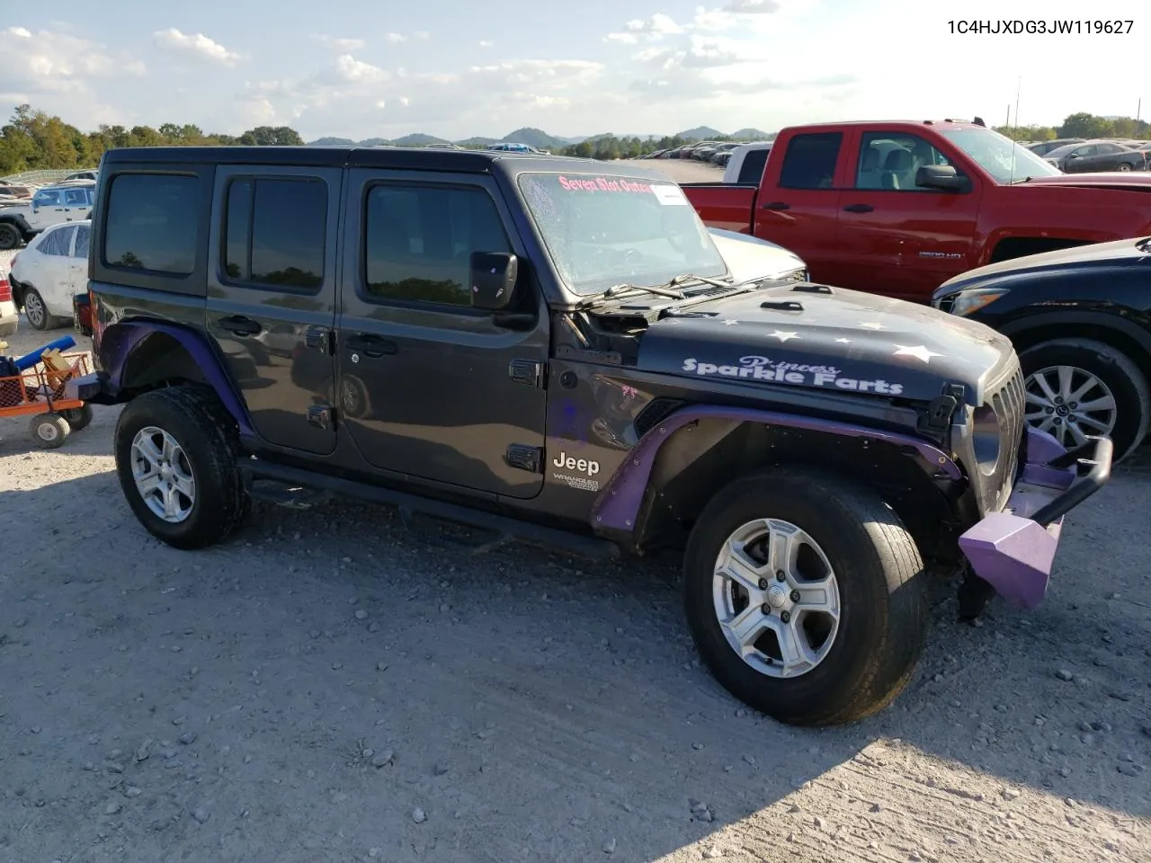 2018 Jeep Wrangler Unlimited Sport VIN: 1C4HJXDG3JW119627 Lot: 71444444