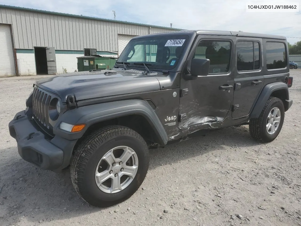 2018 Jeep Wrangler Unlimited Sport VIN: 1C4HJXDG1JW188462 Lot: 71785454