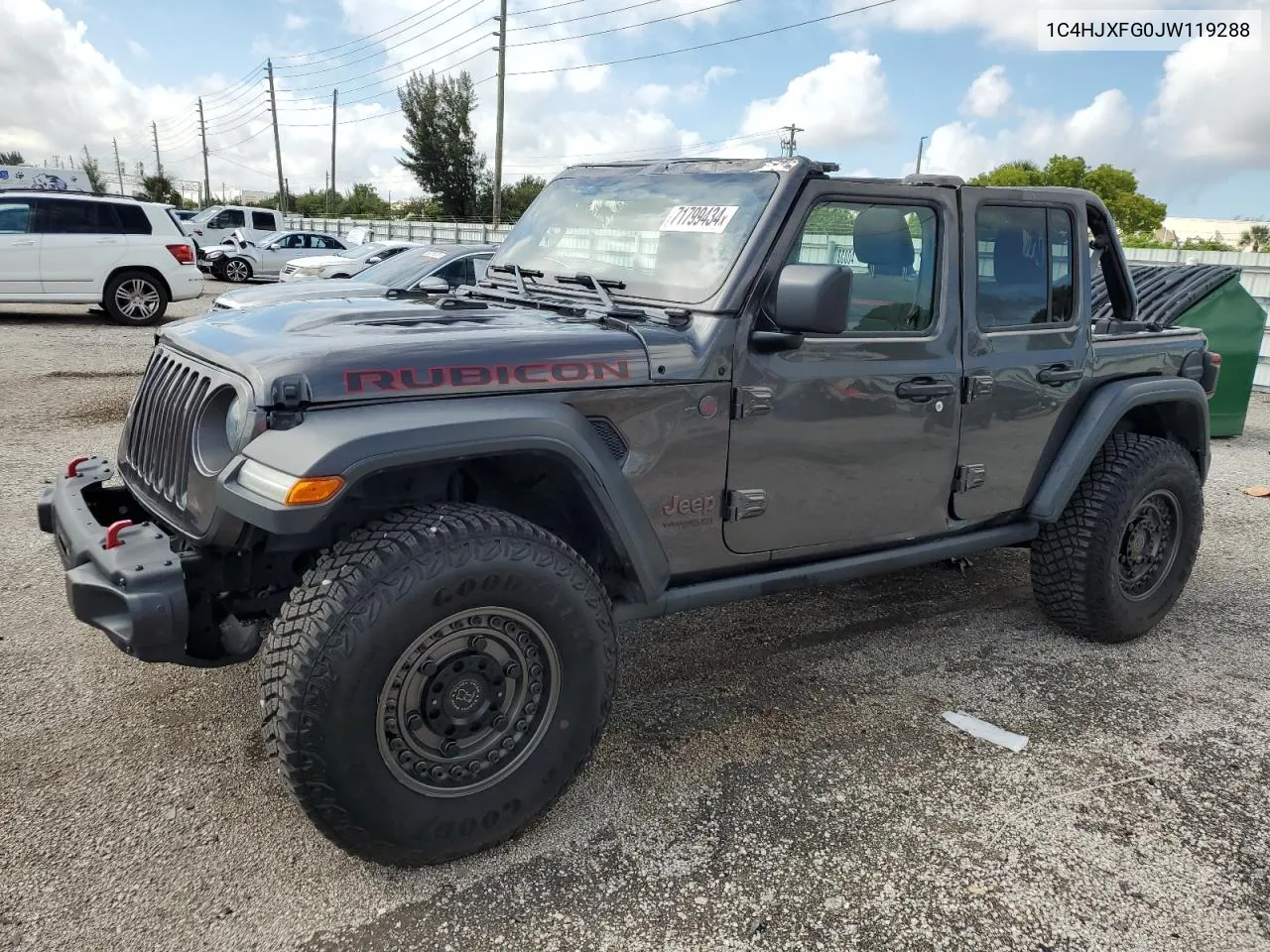 2018 Jeep Wrangler Unlimited Rubicon VIN: 1C4HJXFG0JW119288 Lot: 71799434