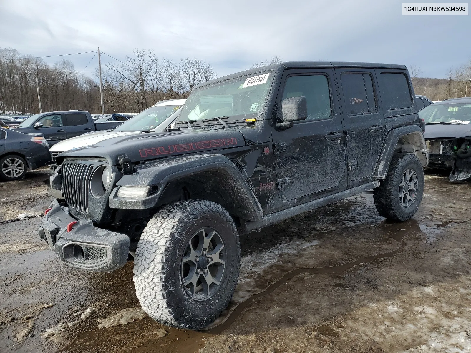 2019 Jeep Wrangler Unlimited Rubicon VIN: 1C4HJXFN8KW534598 Lot: 38841804