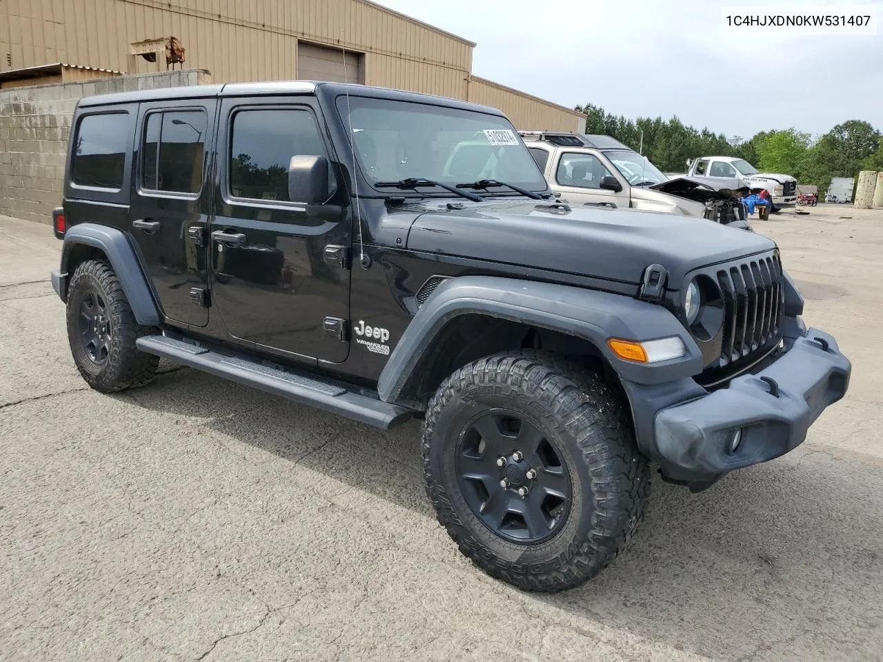 2019 Jeep Wrangler Unlimited Sport VIN: 1C4HJXDN0KW531407 Lot: 51032974