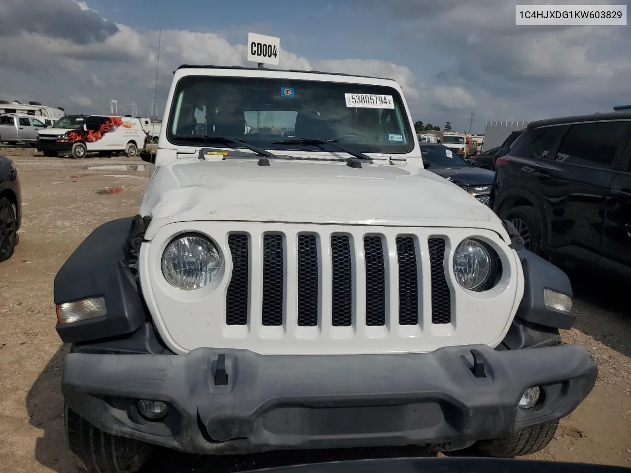 2019 Jeep Wrangler Unlimited Sport VIN: 1C4HJXDG1KW603829 Lot: 53805794