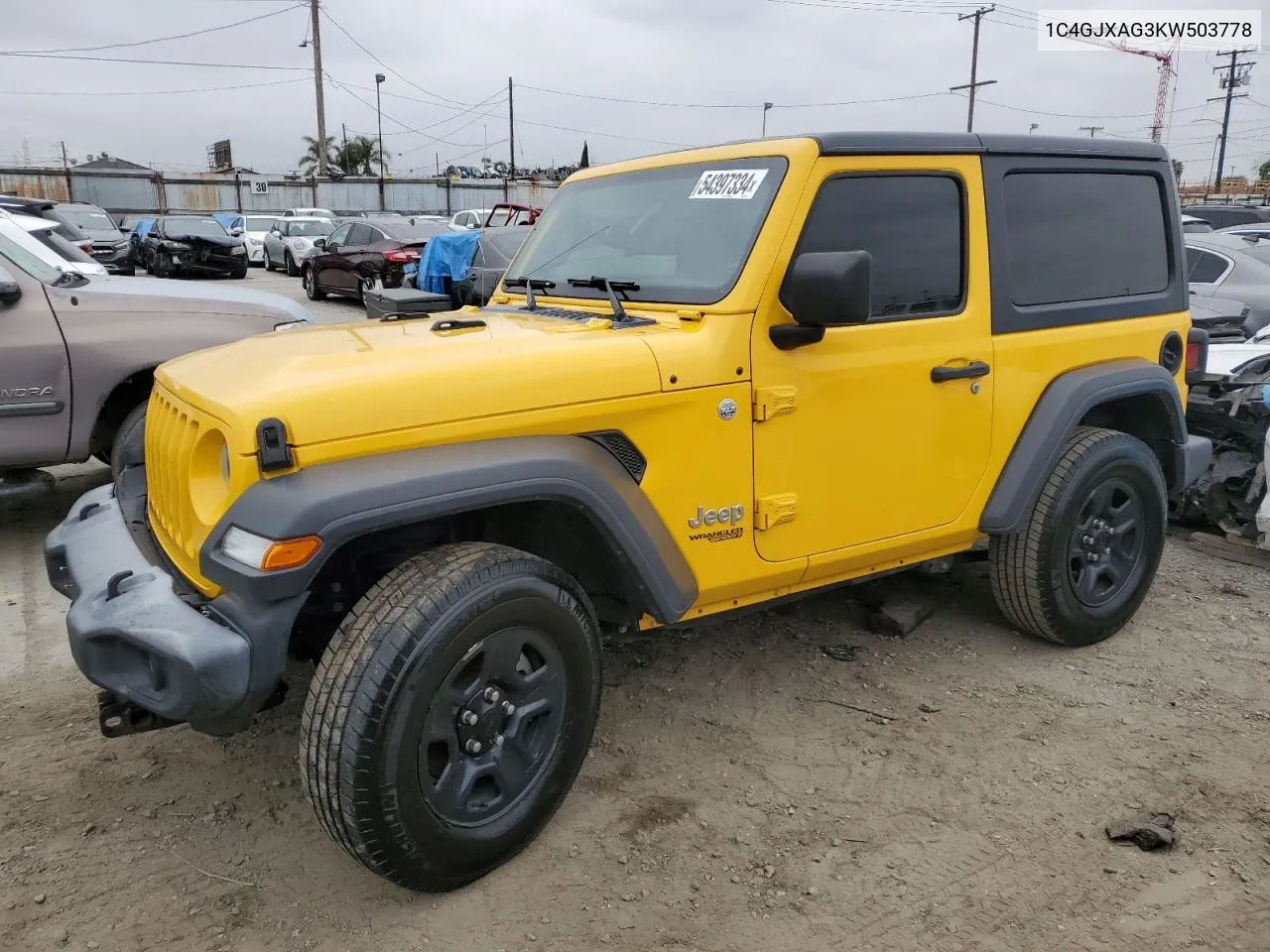 2019 Jeep Wrangler Sport VIN: 1C4GJXAG3KW503778 Lot: 54397334