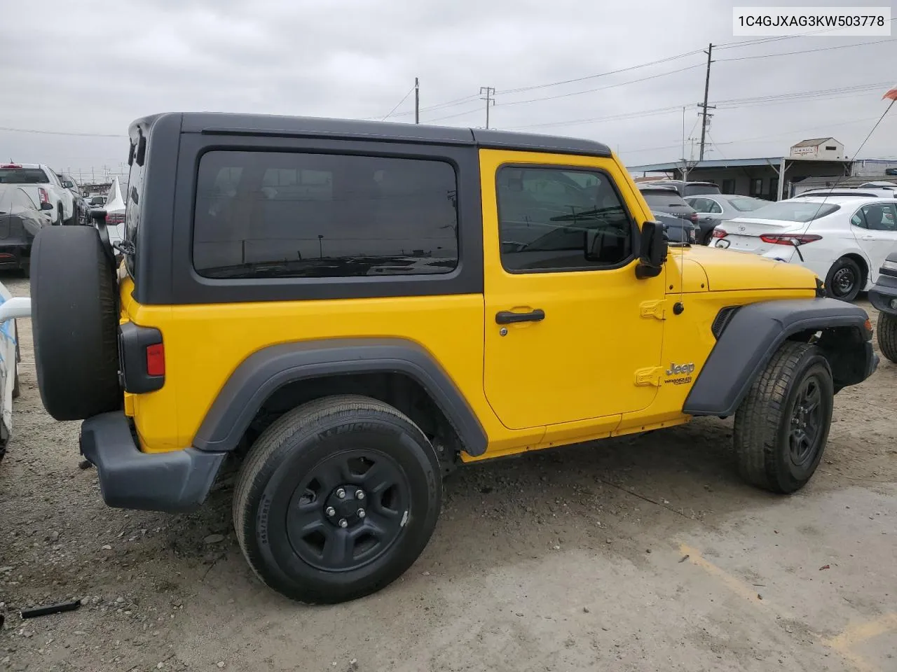 2019 Jeep Wrangler Sport VIN: 1C4GJXAG3KW503778 Lot: 54397334