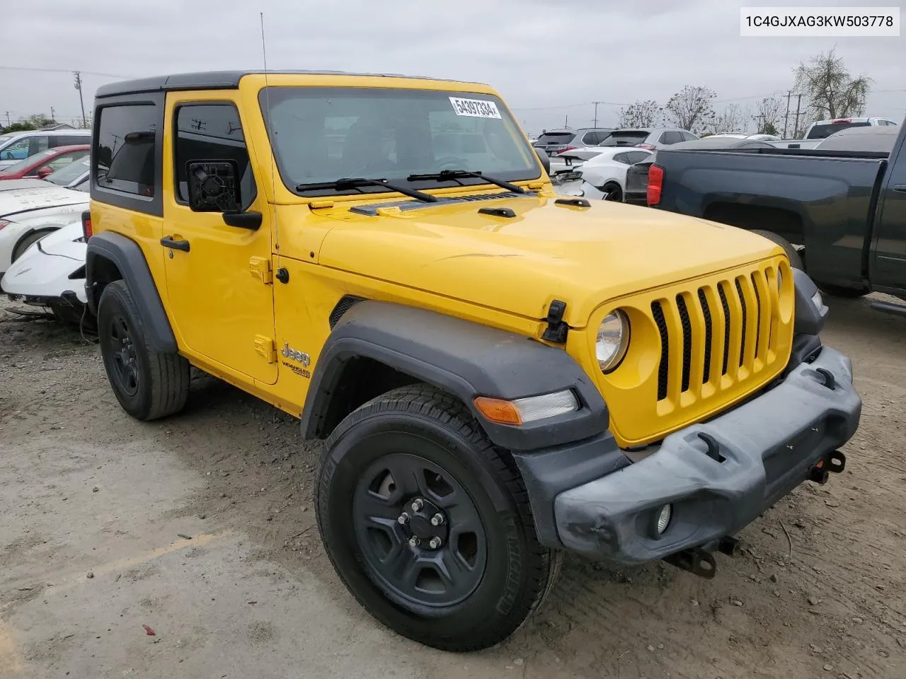 2019 Jeep Wrangler Sport VIN: 1C4GJXAG3KW503778 Lot: 54397334