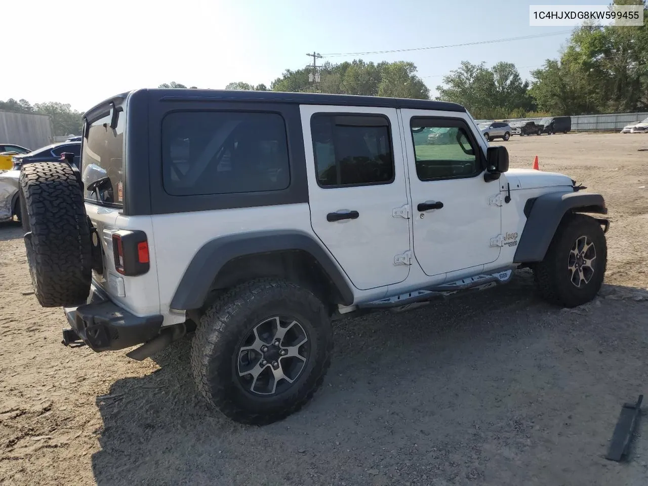 2019 Jeep Wrangler Unlimited Sport VIN: 1C4HJXDG8KW599455 Lot: 58333634