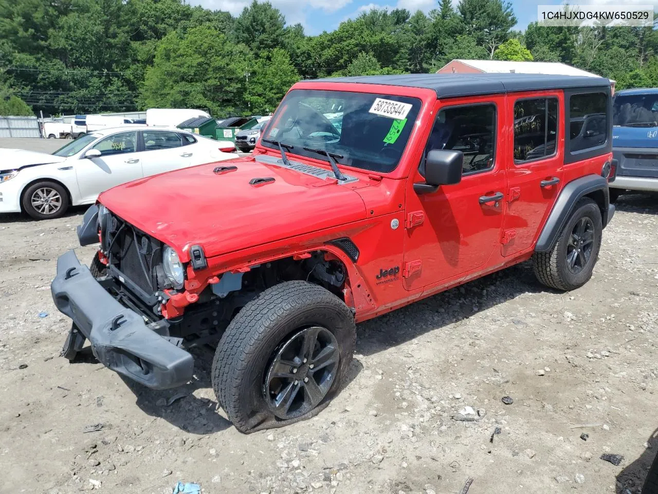 2019 Jeep Wrangler Unlimited Sport VIN: 1C4HJXDG4KW650529 Lot: 58733544