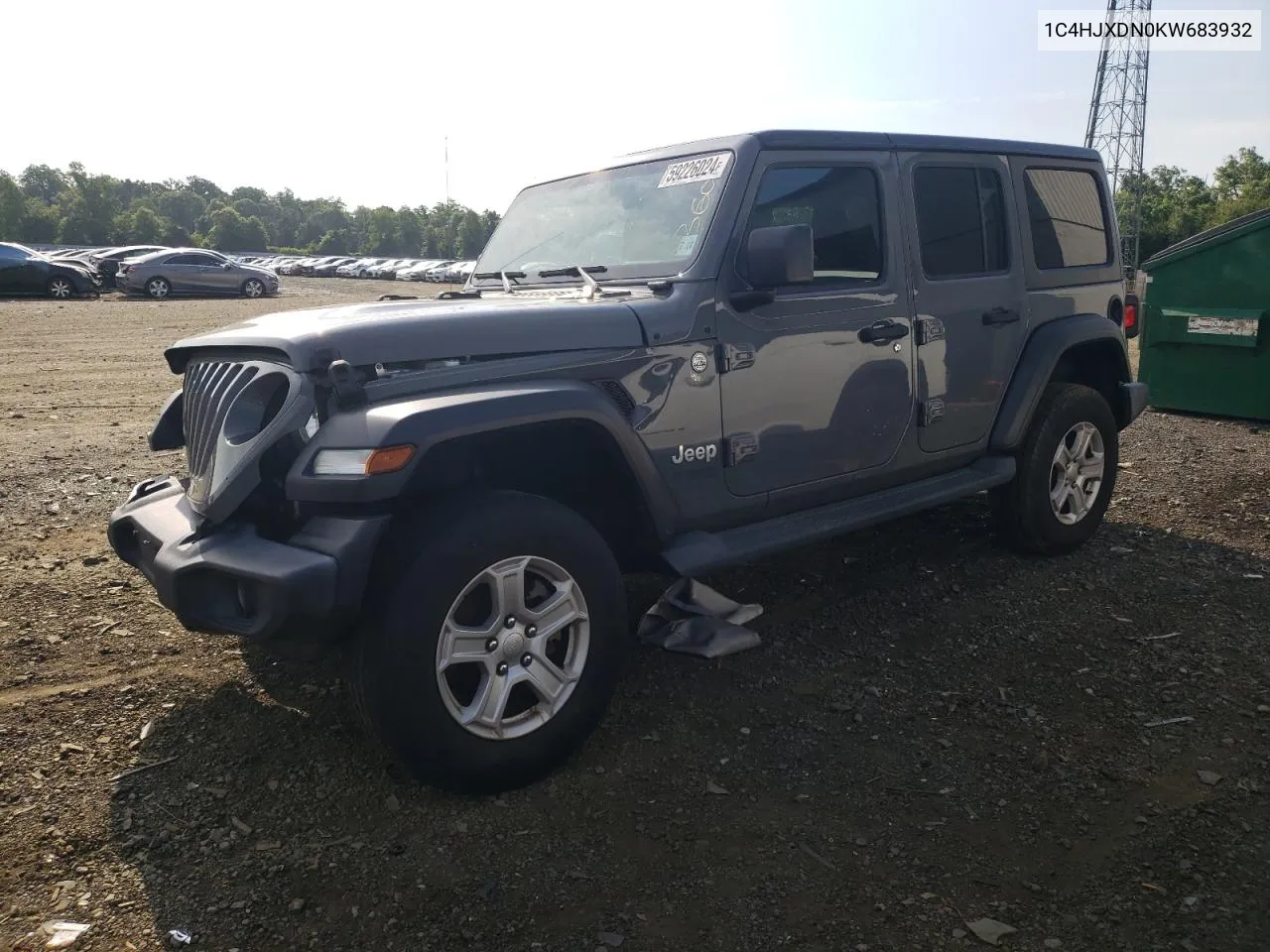 1C4HJXDN0KW683932 2019 Jeep Wrangler Unlimited Sport