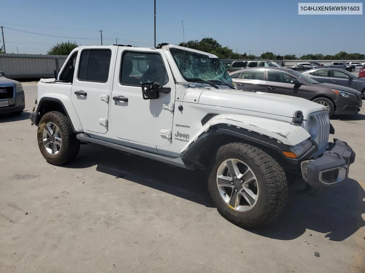 2019 Jeep Wrangler Unlimited Sahara VIN: 1C4HJXEN5KW591603 Lot: 61627174