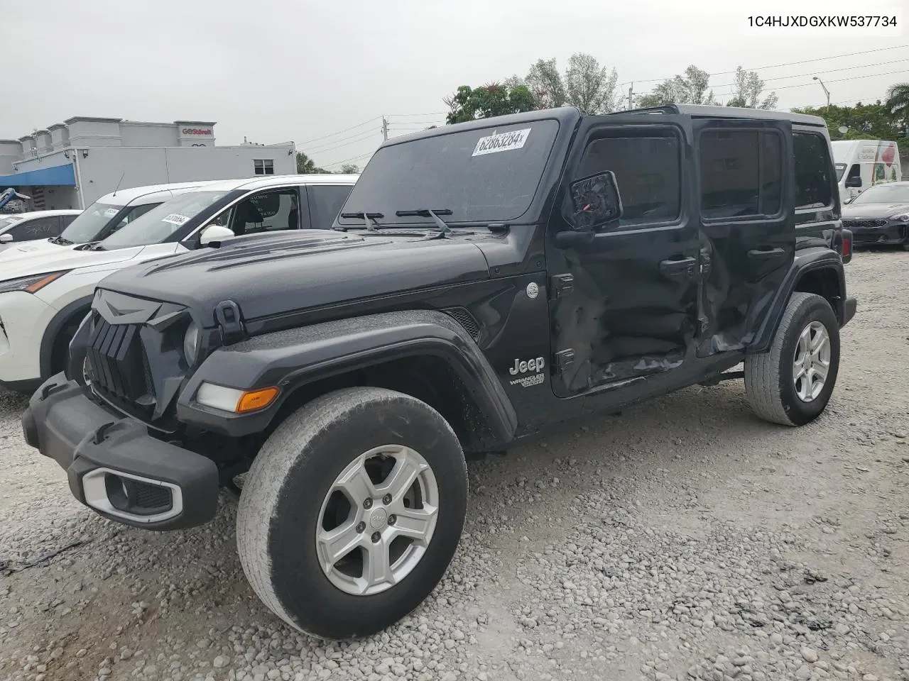 2019 Jeep Wrangler Unlimited Sport VIN: 1C4HJXDGXKW537734 Lot: 62863284